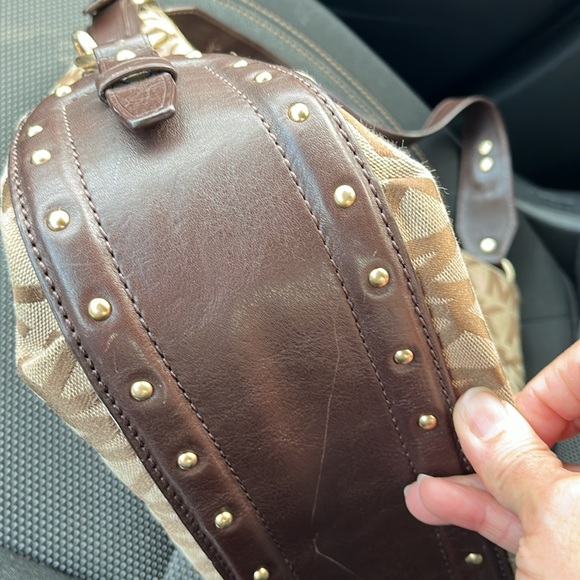 MK Canvas Shoulder Bag Color: Brown Good Condition. - Picture 10 of 11